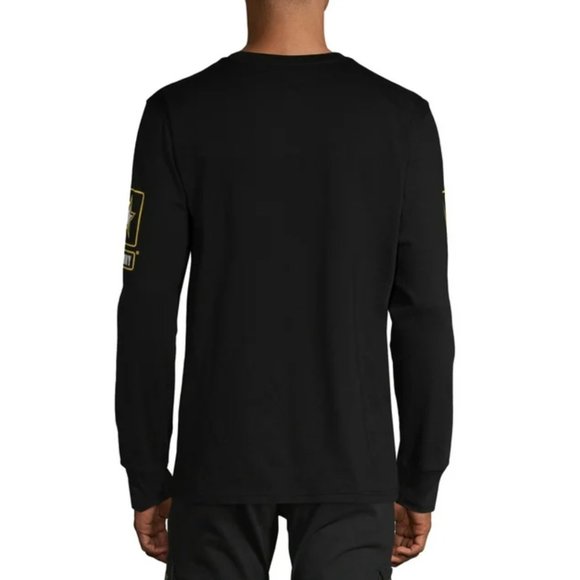 Vtg Rare Men's U.S. Army Black & Yellow Hollow Graphic Long-Sleeve Shirt Sz M - Picture 8 of 8